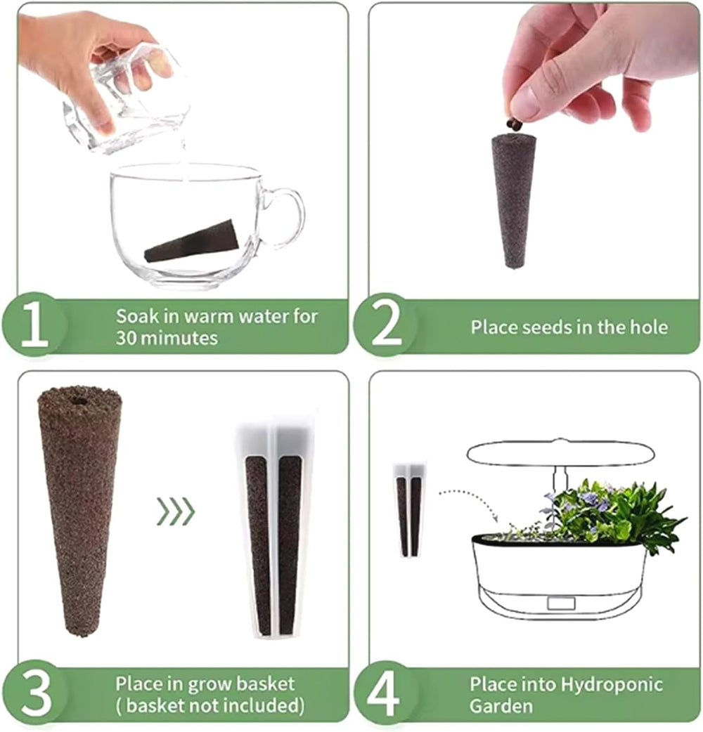 50 erstatningsdyrkningssvampe, frøetableringsrør, roddyrkningssvampepropper, hydroponiske vækstsæt til hydroponiske vækstsystemer, indendørs hydroponi, have