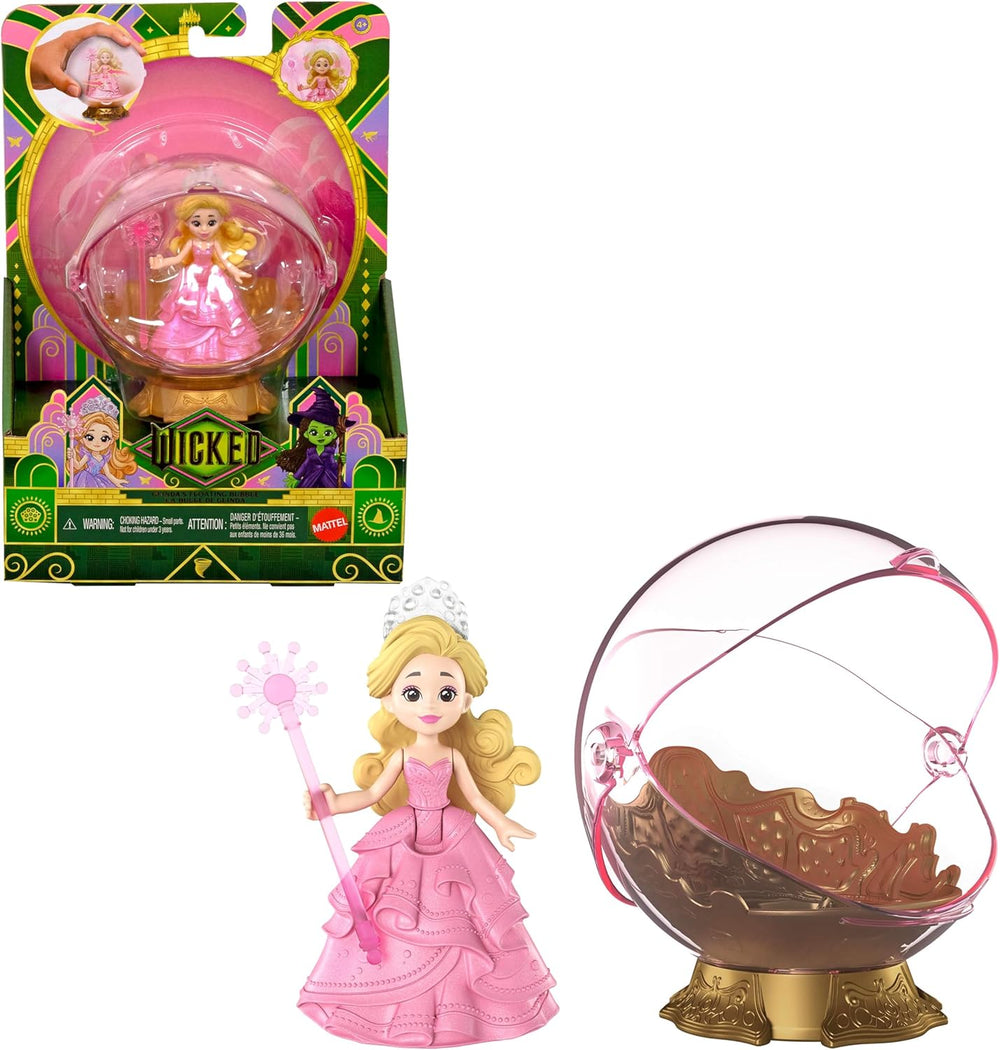 Mattel Universal Pictures Bula Plutitoare a Glindei Rea, Set de Joacă cu Vehicul și Păpușă Mică Glinda în Aspect Familiar, Inspirată de Film, JFM25, [Multicolor]