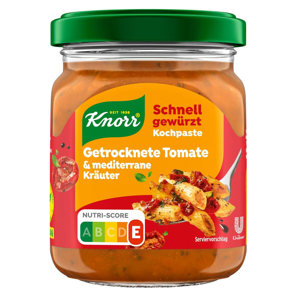 Knorr Schnell gewürzt Kochpaste Getrocknete Tomato & Mediterranean Kräuter einfach & schnell für en besons intensiveen, geballten Gesmack 165 g