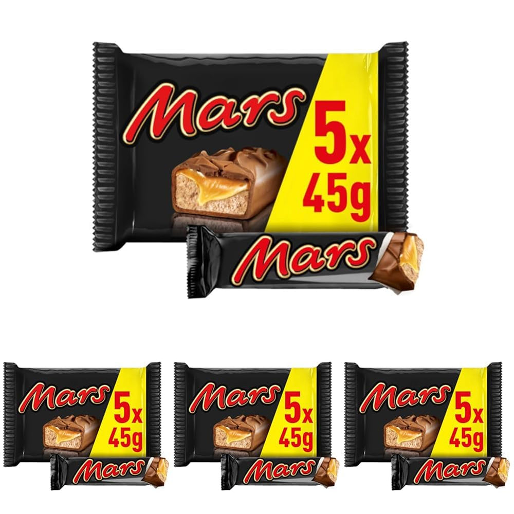 Chokoladebar karamelchokolade 1 pakke 5 stænger (1 x 225 g) (pakke med 4)