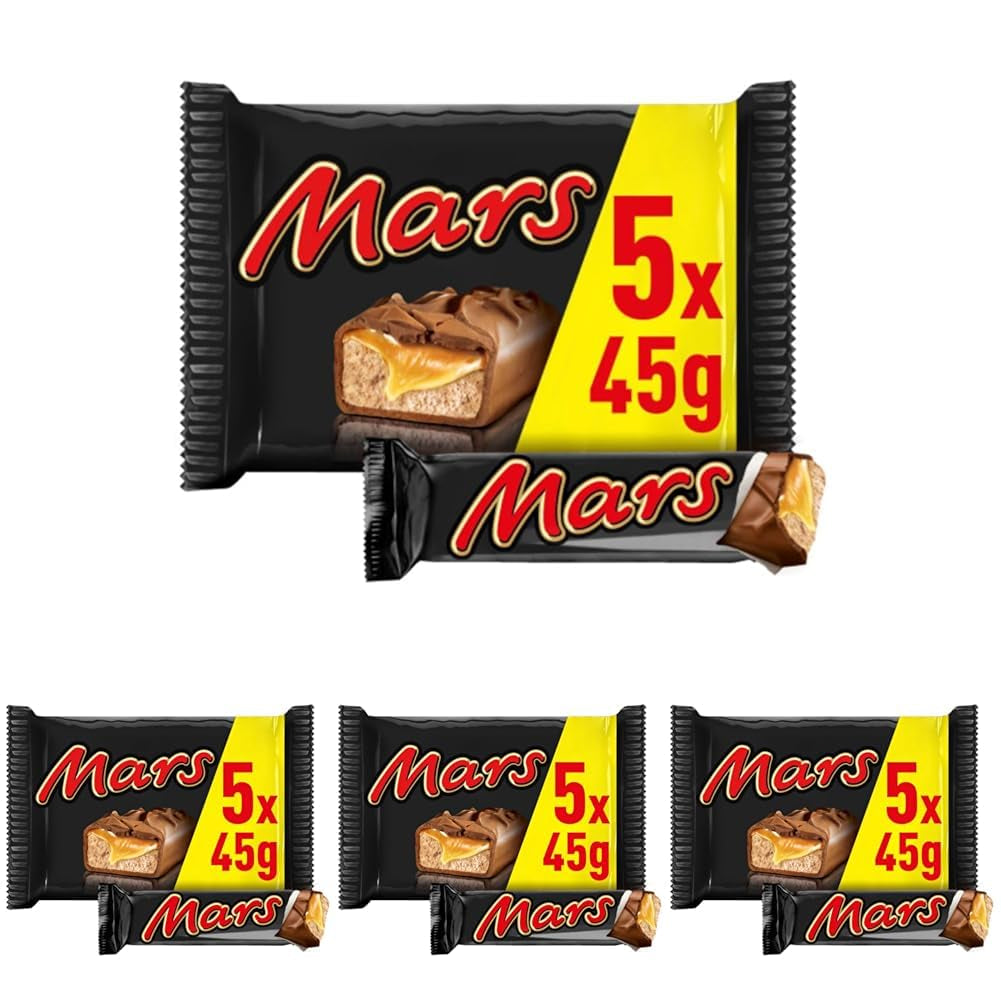 Chokoladebar karamelchokolade 1 pakke 5 stænger (1 x 225 g) (pakke med 4)