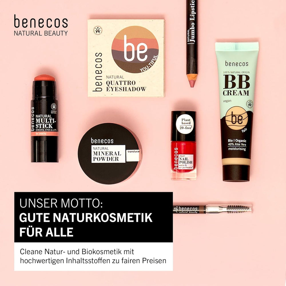 Oja vegană Benecos 20-Free, nuanță de prună dulce - ojă pe bază de plante - uscare rapidă și de lungă durată - permeabilă la apă - îmbogățită cu biotină - 5ml