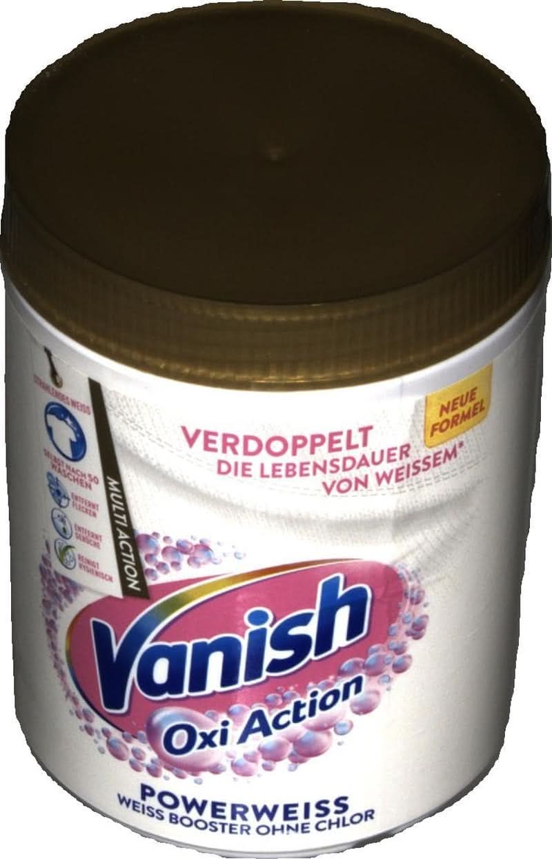 Vanish Oxi Action Powerwhite Powder - 1 X 1.125 Kg - pletfjerner og vaskepulver uden klor - til hvidt vasketøj Vaskemidler Naty Shop