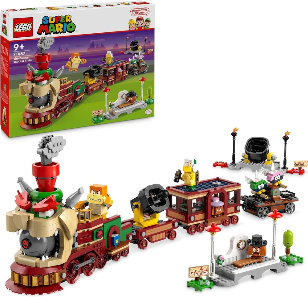 LEGO Super Mario Express Bowser Train Kids Adventure Legesæt med Hammer Brother 2 Gumbas og 2 Parapunctures Nintendo-gave til drenge Piger Spillere 71437 Byggesæt Besuche den LEGO-Store Standardtitel