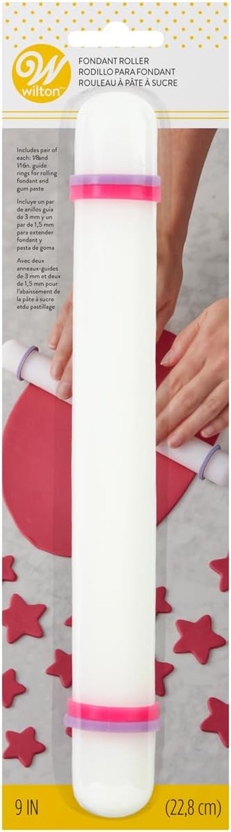 Wilton Perfect Height Rolling Pin 22,5cm, Rulle til Fondant og Marcipan