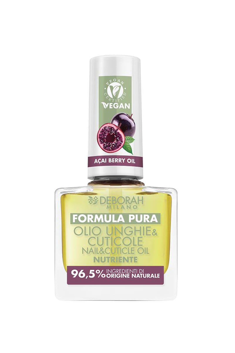 Milano Formula Pure Treatment All in One neglelak, vegansk, til base og top coat, med citronekstrakt, revitaliserer og reducerer gulning, 8,5 ml