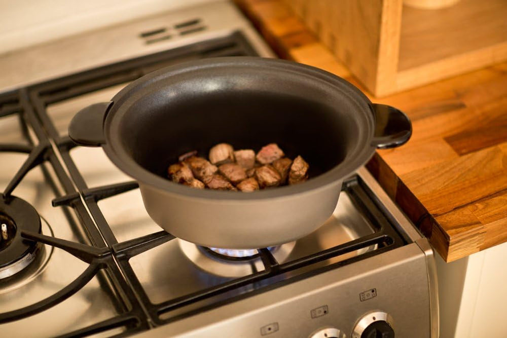 Russell Hobbs Slow Cooker, 3,5 liter non-stick, rustfrit stål, 3 temperaturindstillinger og holde varm funktion, 160W Slow Cooker Naty Shop