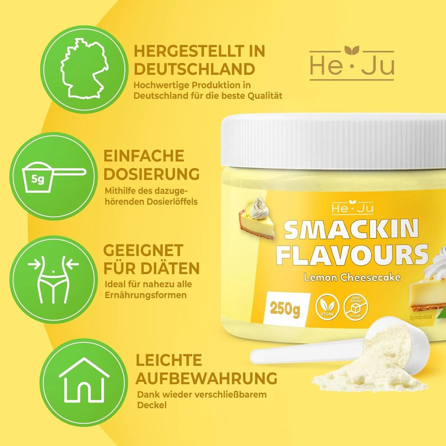 He-Ju Lemon Cheesecake-smagspulver, 250 gram Aromas Naty Shop