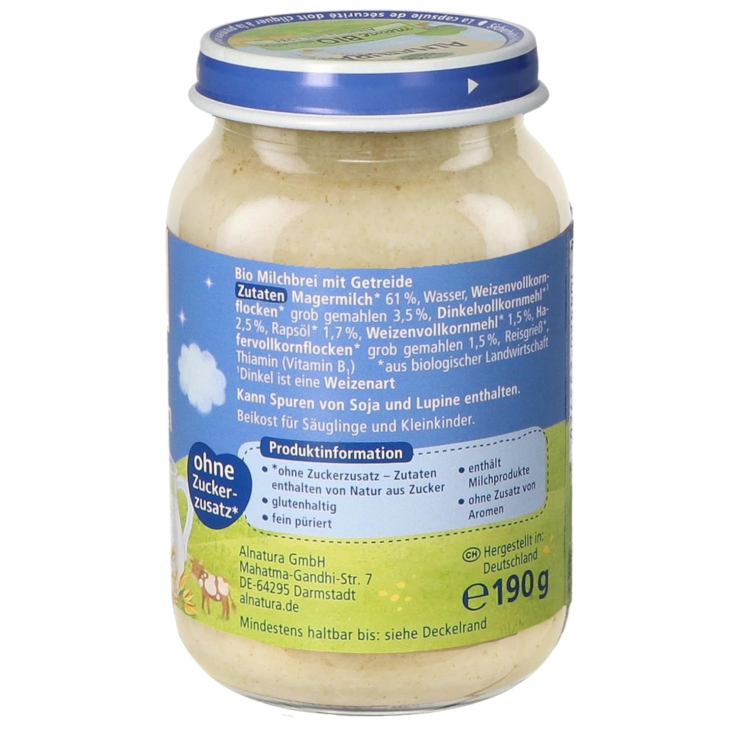 Naturland flerkornsgrød fra 6 måneder, 6 x 190 g