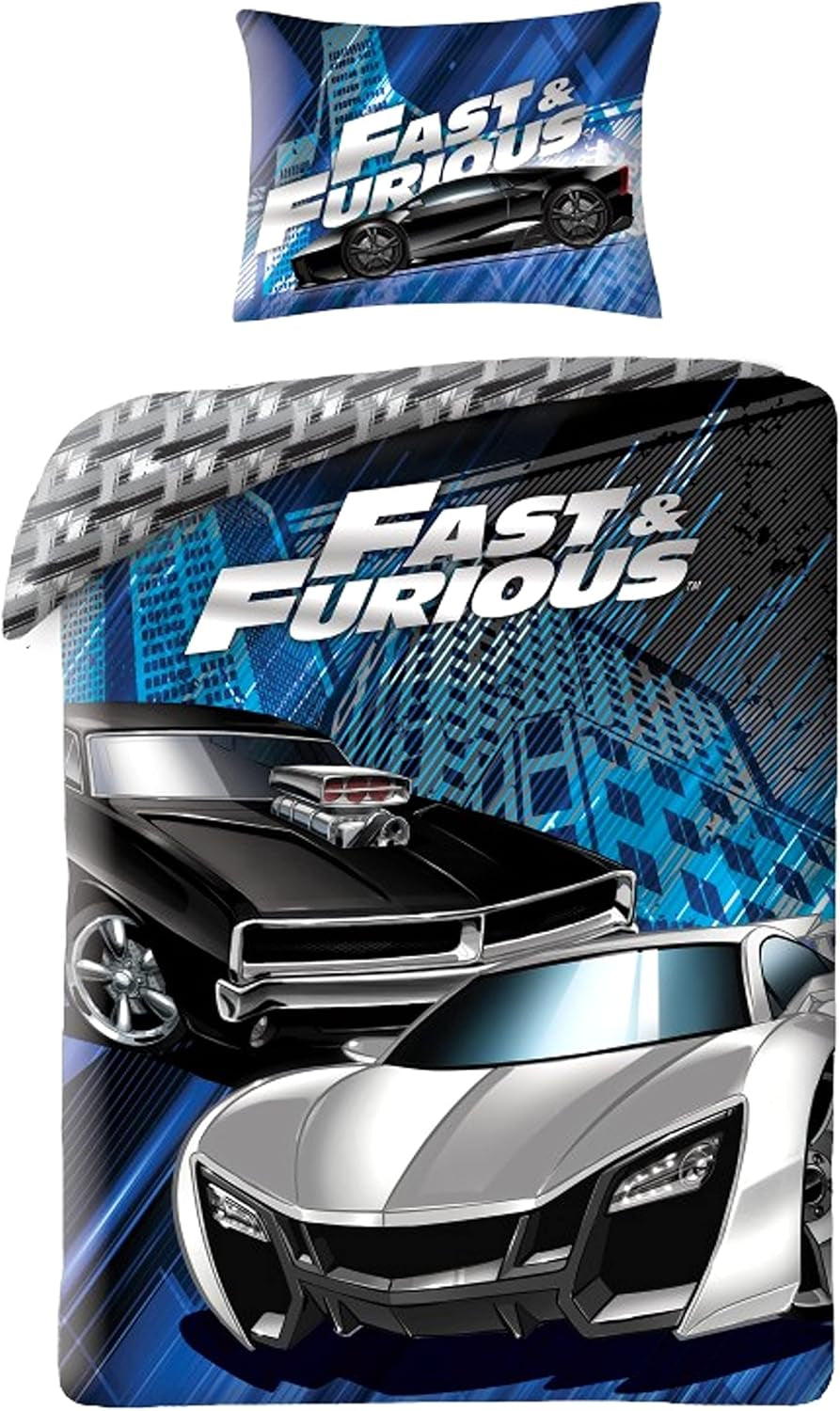 Børnesengetøj, film og tegnefilm, vendbart, bomuld Sengetøj - børn Naty Shop Fast And Furious
