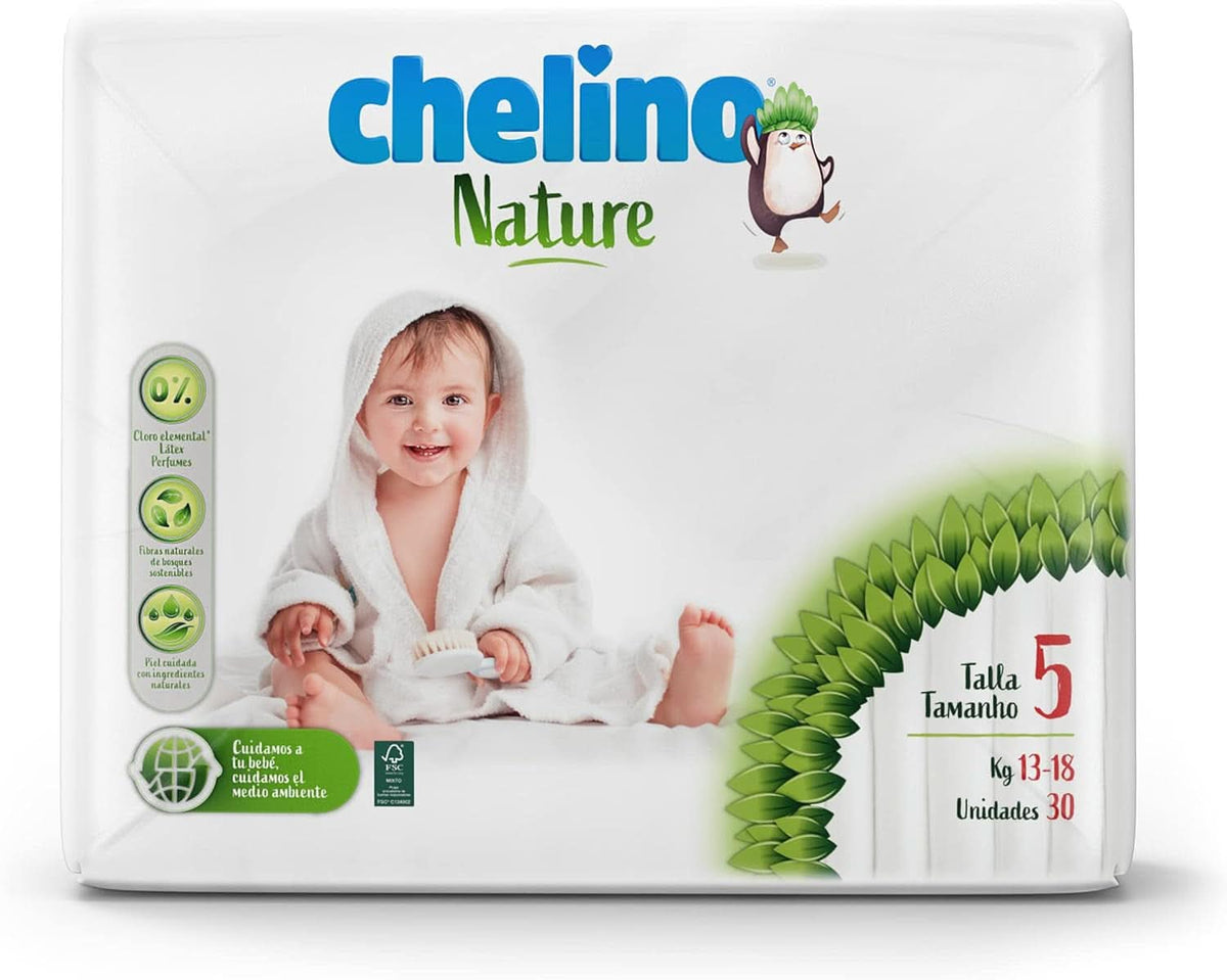 Chelino Natura bleer til børn str. 5 (13-18 kg), 180 bleer Mor og barn Naty Shop