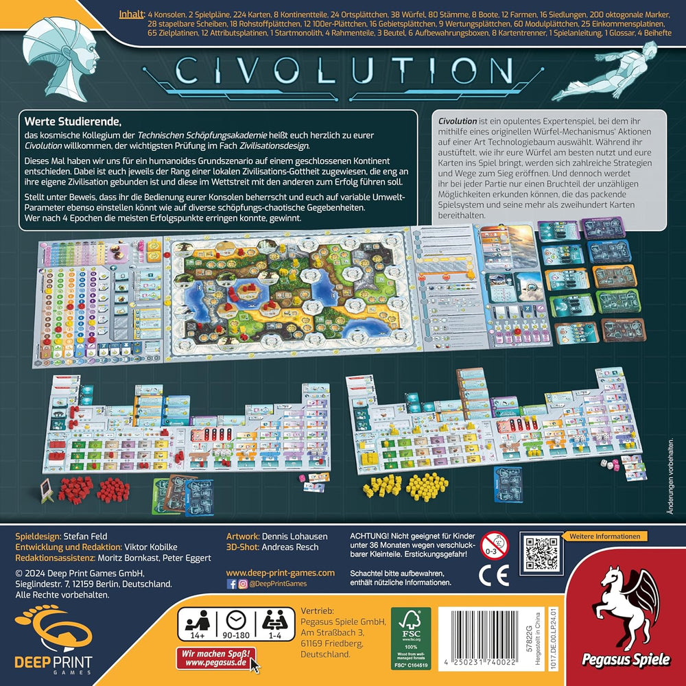 Pegasus Games 57822G Civolution (Deep Print Games), Multicolor