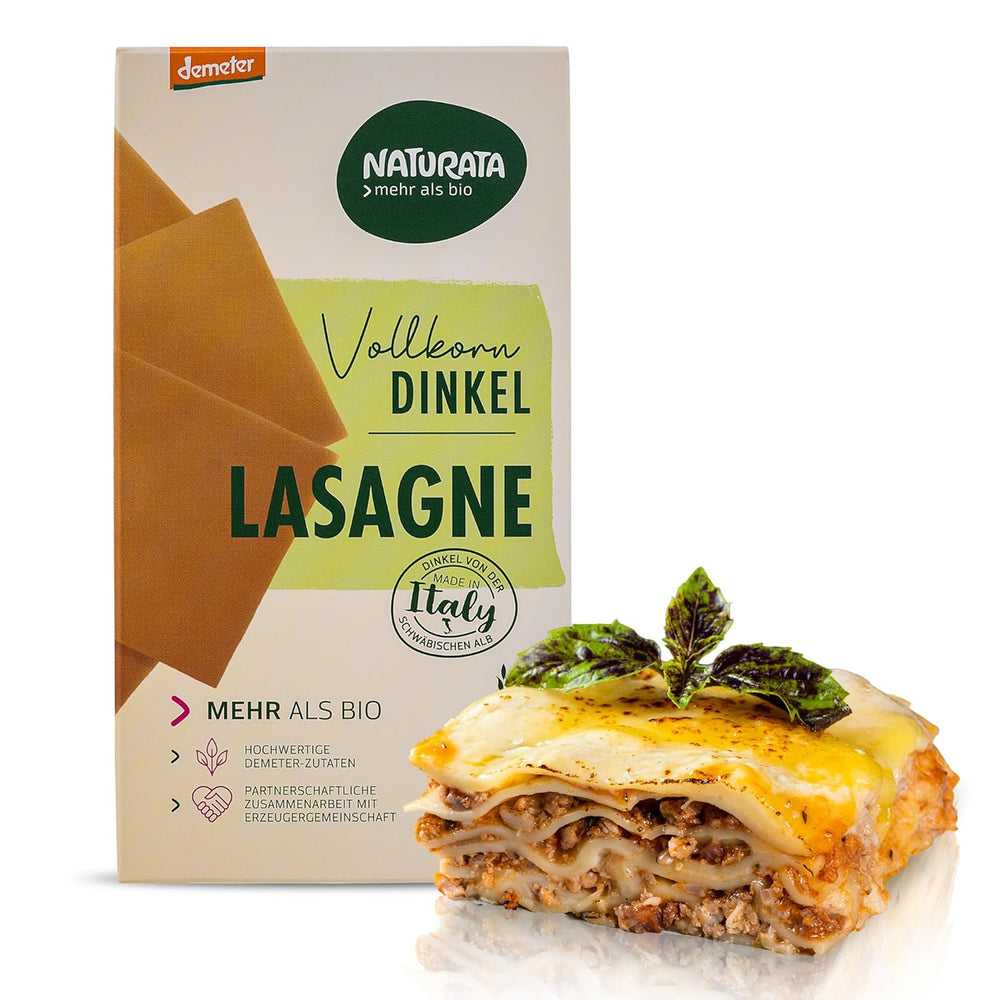 Økologiske speltlasagneplader, 250g | Demeter Spell fra de schwabiske alper | Delikat nøddesmag til lasagne og gryderetter