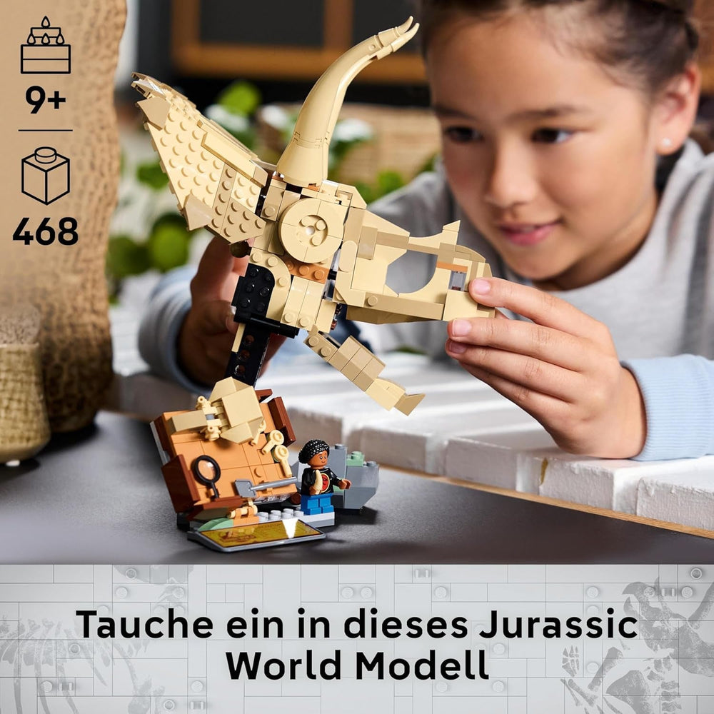 LEGO Jurassic World Dinosaur Fossils: Triceratops Skull Model, dinosaurlegetøj til drenge og piger fra 9 år, gave til børn og fans Jurassic World 76969 Byggesæt Besuche den LEGO-Store