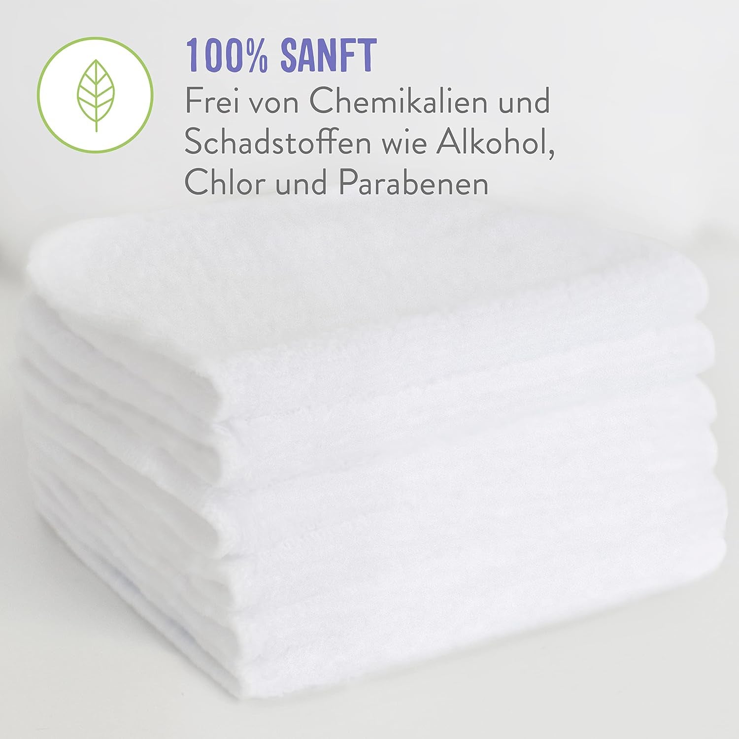 Bambino Mio Genanvendelige Babyservietter - Basic - Miljøvenlige, Kemikaliefri, Dobbeltsidet, Vaskbar, 10 Pack, Cloud - Emballagen kan variere