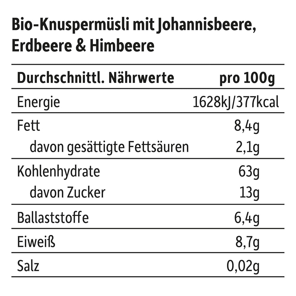 FRECHE FREUNDE Økologisk morgenmadsmüsli Eddas bærsprøde müsliblanding til skolebørn med frysetørrede jordbær Vegansk 6-pak (6 x 280 g)