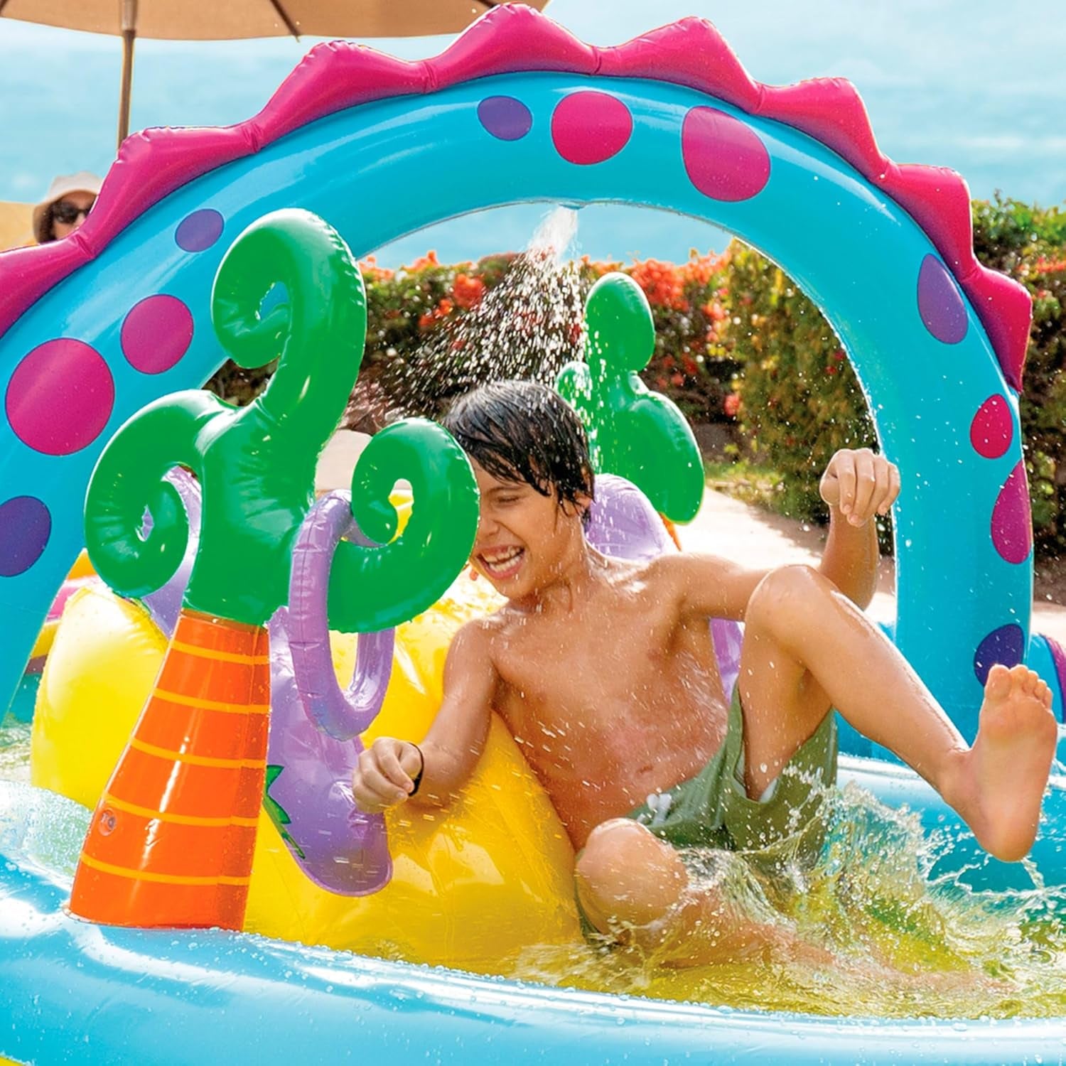 Intex 57135NP - Dinoland oppustelige legecenter, Vinyl, Flerfarvet, 302x229x112 cm