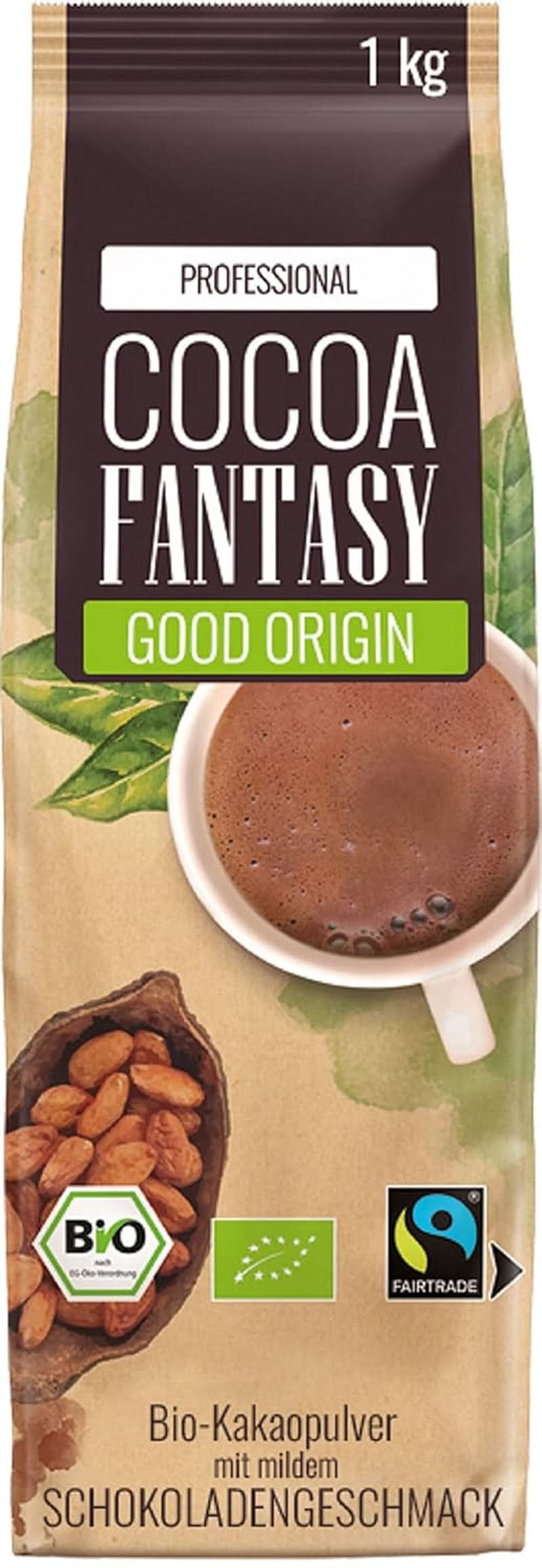 Cocoa Fantasy Hot Choc Powder, 1 kg kakaopulver til varm chokolade, 15% kakaoindhold Naty Shop