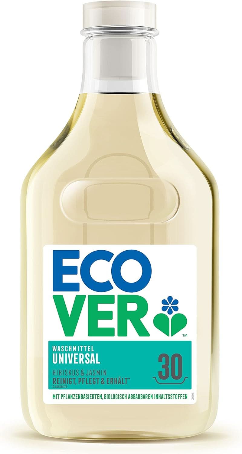 Ecover Hibiscus & Jasmine universelt vaskemiddel (5L/100 vaske), Flydende vaskemiddel med plantebaserede ingredienser, Naty Shop Nærende vaskemiddel til at bevare og beskytte tøjet