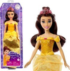 Mattel Disney Princess Toy Movable Belle Fashion Doll med funklende tøj og tilbehør Disney film inspireret gave til børn HLW11 Naty Shop Dolls Standard titel