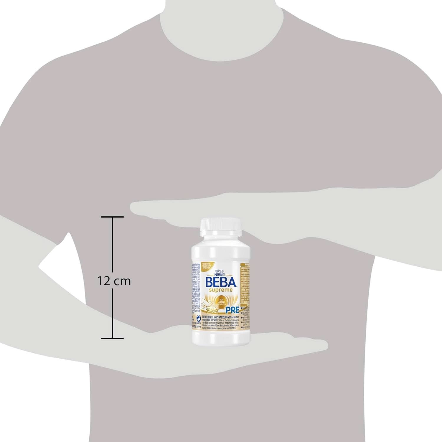 BEBA SUPREME PRE Initial mælk klar til at drikke fra fødslen, babymad med DHA, kun laktose, palmeoliefri, pakke med 8 (8 x 200 ml) Mor og barn Naty Shop