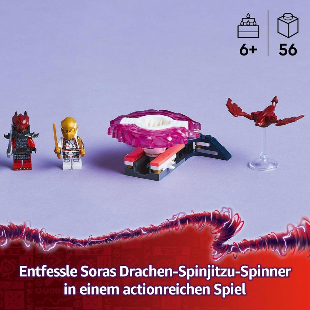 LEGO NINJAGO Soras Drage Spinjitzu Spinner - Action Ninja Legetøj med 2 minifigurer - Lille legesæt til børn - Gaveidé til drenge og piger 6 år gamle 71824 Byggesæt Besuche den LEGO-Store
