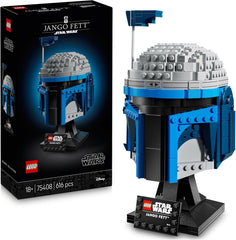 LEGO Star Wars 75408 Jango Fett-hjelm - Mandalorian-byggesæt til voksne - Model med stativ, navneplade og justerbar antenne - Gave til Attack of the Clones Fans Byggesæt Besuche den LEGO-Store standardtitel