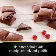 Lindt mørk chokolademousse med chili og kirsebær | Bar 150g | Med 70% kakaoindhold og mørk chokolademoussefyld og kirsebær chili | Chokoladebar | Mørk chokolade