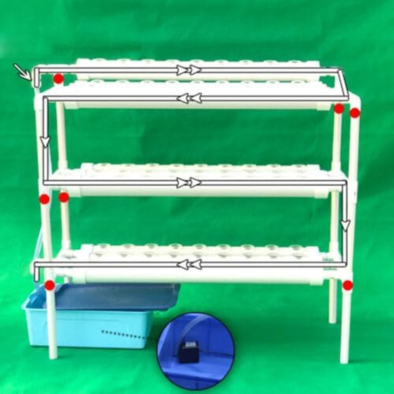 Pflanzen Pflanze Hydroponic System Grow Kit 90 Plantesteder Drei Layer Satz GemüSe Tool Garten Systeme Plante Grøntsag Hydrokultur Hydroponische Garden Hydroponik Anbausystem PflanzpläTzen 3Schicht
