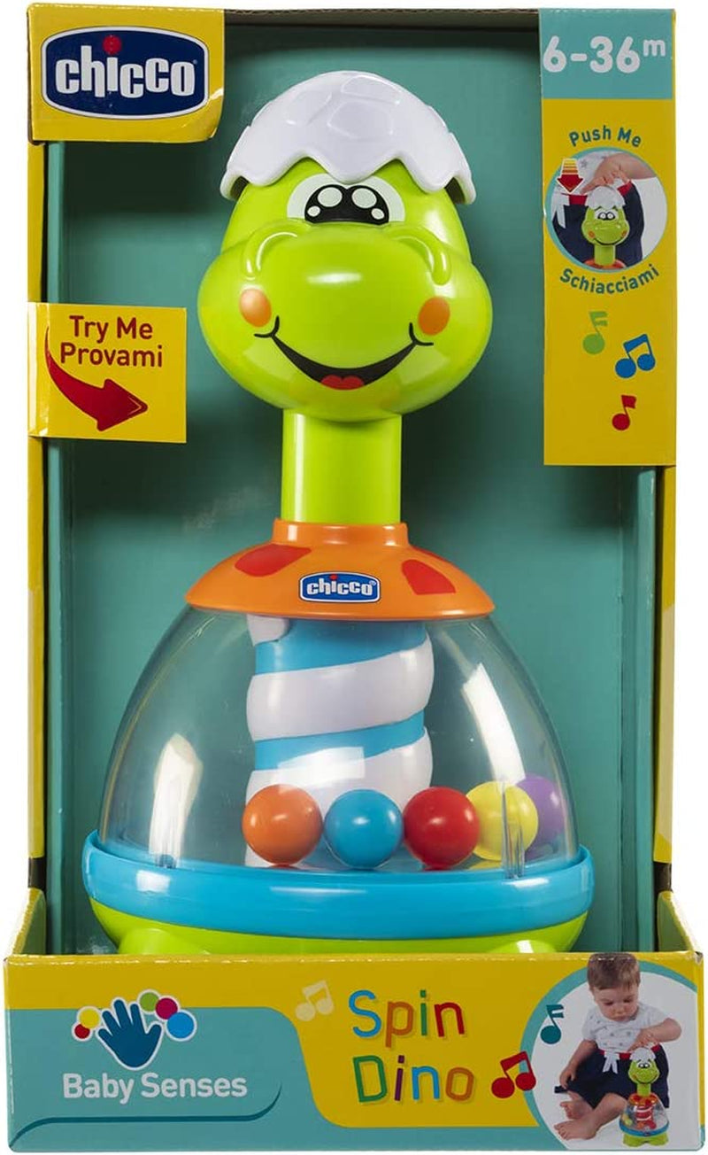 Rotitor Chicco Dino, rotitor cu bile colorate, mâner și oglindă centrală pentru jocuri de lumină, cadou pentru bebeluși și copii de la 6 luni la 3 ani Jucarii Bebe Naty Shop