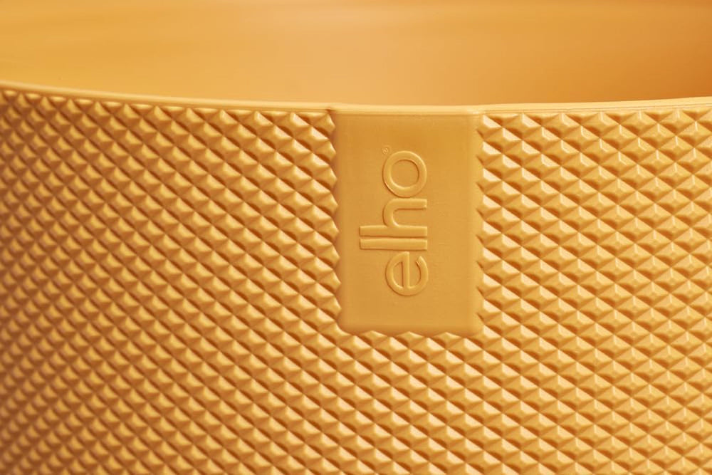 elho Jazz Round Mini 7cm - Ghiveci de flori de interior - Plastic 100% reciclat - Ø 7 x H 6,5 cm - Galben/Chihlimbar