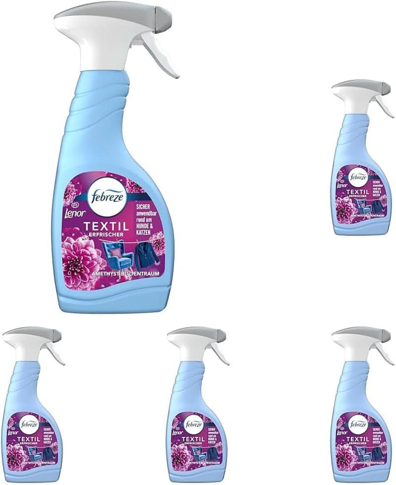 Febreze Tekstilvaskemiddel Lenor Amethyst Floral Dream, blå, 500 ml Vaskemidler Naty Shop Sæt 5 x 500 ml