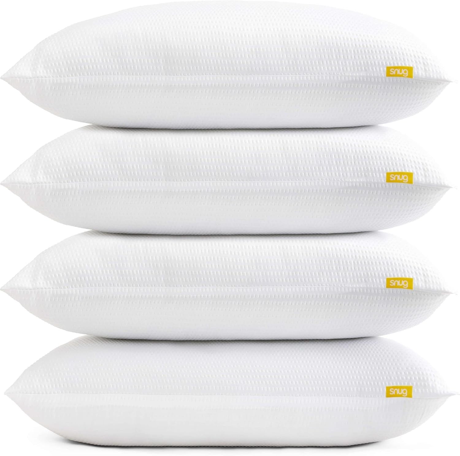 Pernă Snug Blissful Bedtime, calitate hotelieră de lux, suport mediu pentru cei care dorm în față, pe spate și lateral, ecologică, hipoalergenică și lavabilă la mașină, 2 bucăți Perne standard Naty Shop Alb 4 bucăți
