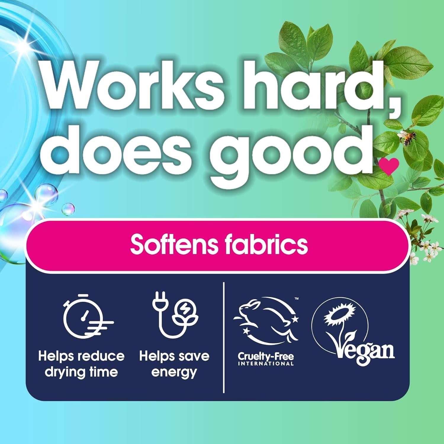 Tørretumblerkugler lavet af nyt, blødere materiale med variabelt design. Indeholder 2 Naty Shop-vaskemidler