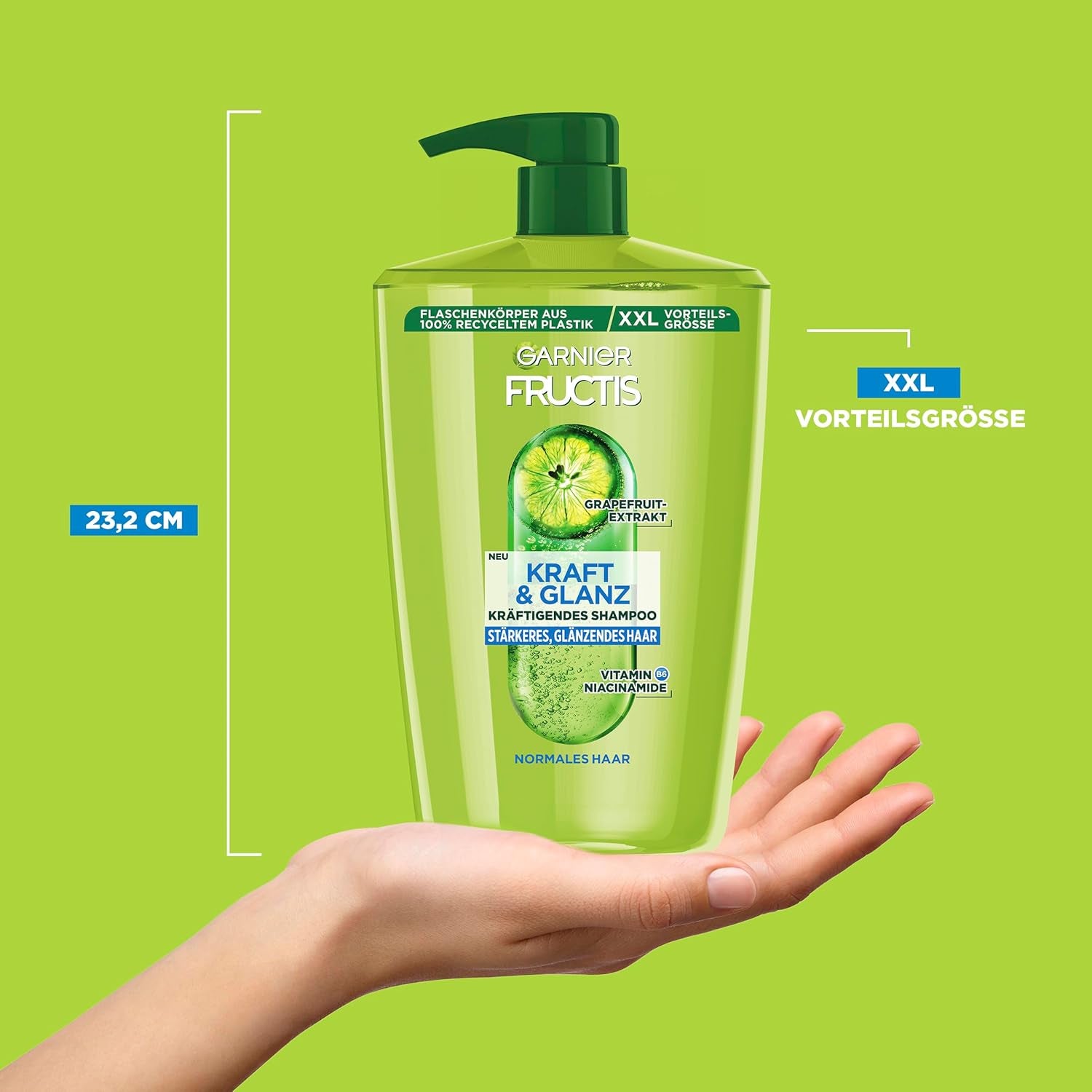 Garnier Fructis Strength And Shine Forstærkende shampoo med grapefrugtekstrakt XXL, 1 liter Garnier bruser og bad