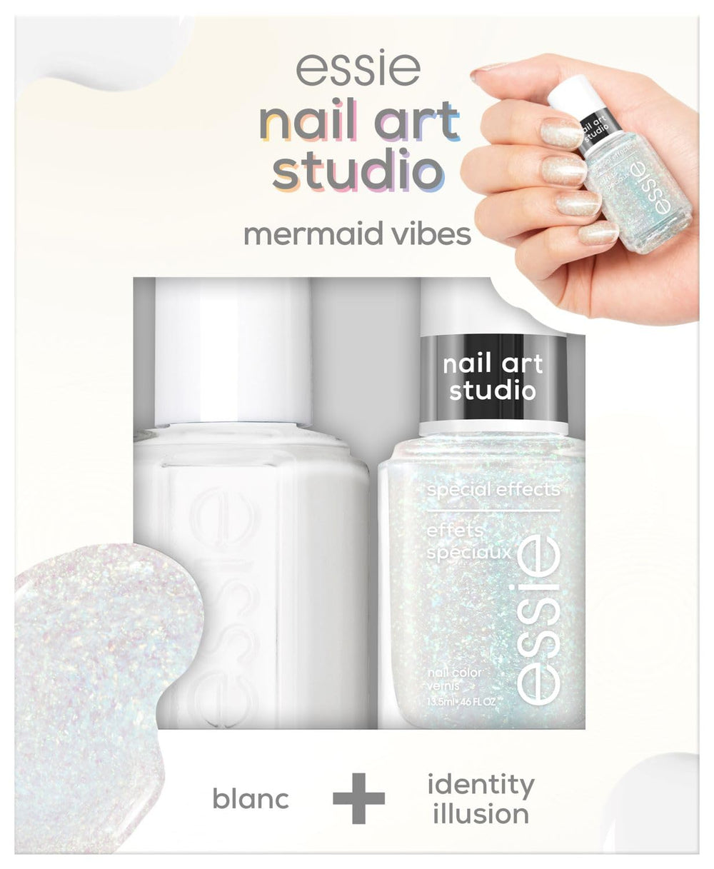 Essie Nail Art Studio sæt, Mermaid Vibes neglelak nr. 1 Blanc, Special Effects neglelak nr. 7 Identitets-illusion