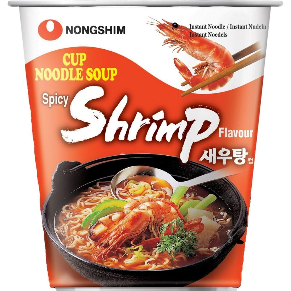 Instant Noodles Nong Shim Kimchi Ramyun Stor skål - Koreansk Ramen Suppe - Hurtig tilberedning - 1 pakke 112g