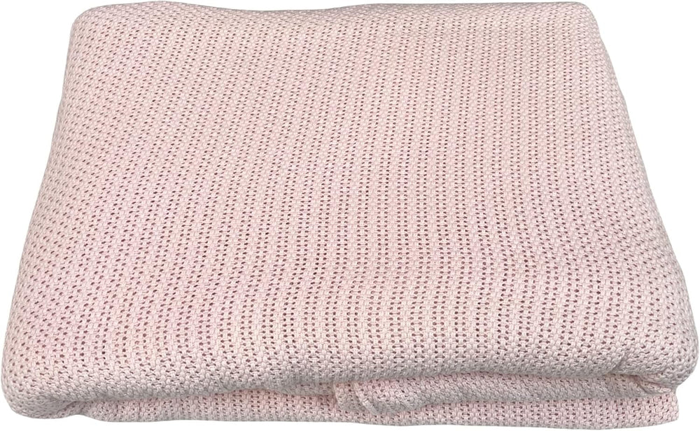 Familiesengetøj Pink celletæppe til dobbeltseng, bomuld, stort sengetæppe, vendbart, let, termisk, blødt, traditionelt celletæppe, 230 x 230 cm dyner og dyner Naty Shop