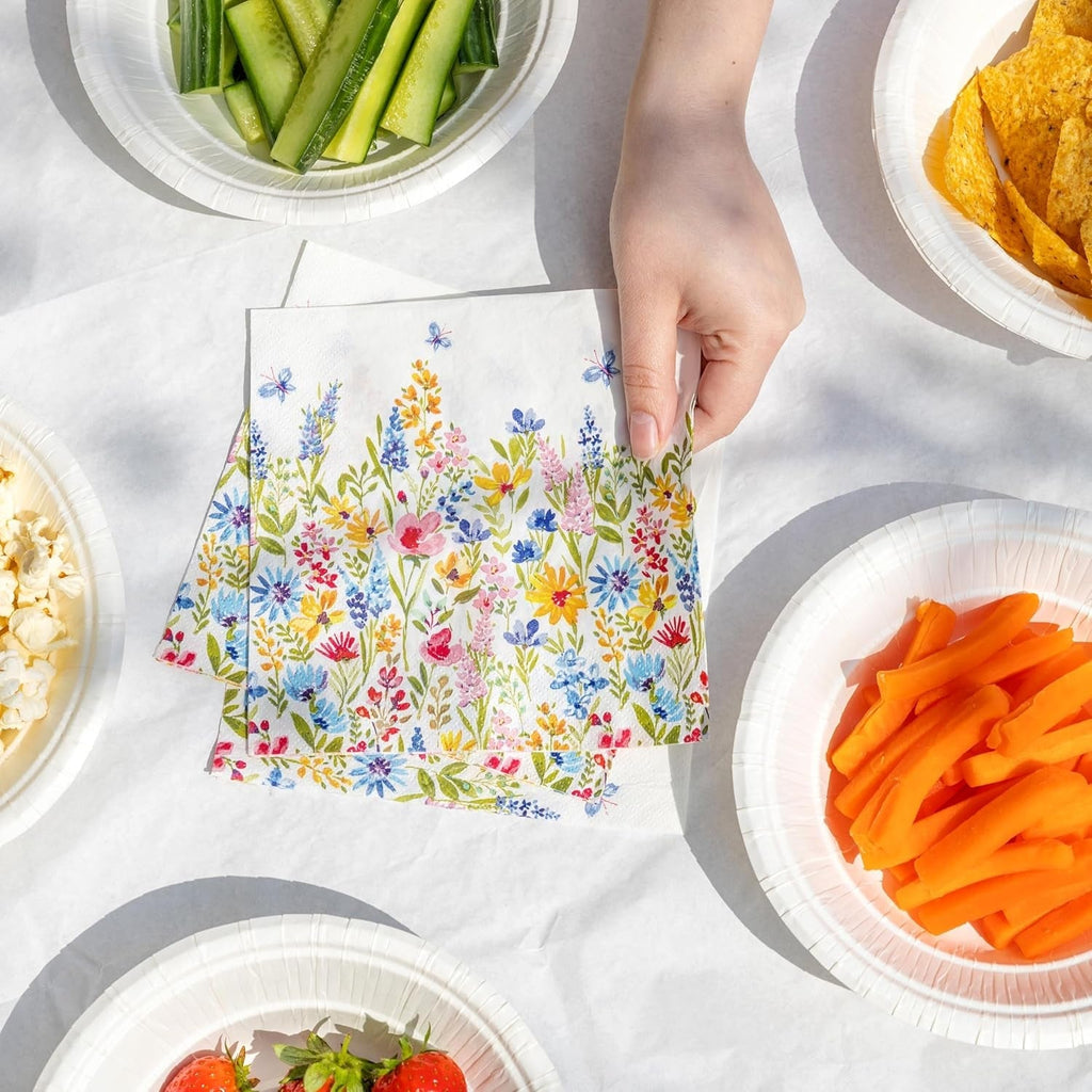 Talking Tables Table Kind Șervețele de unică folosință, șervețele din hârtie moale, șervețele de unică folosință, model floral, pentru nunți sau uz zilnic, ecologice, compostabile, reciclabile