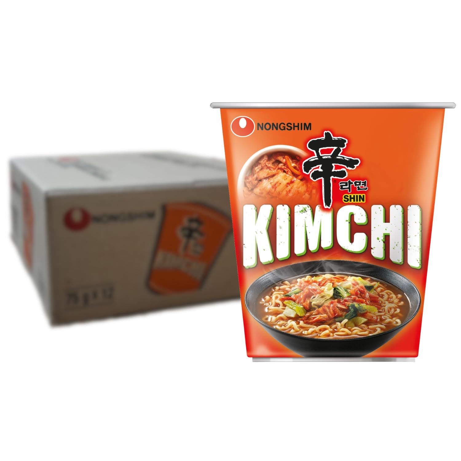 Instant Noodles Nong Shim Kimchi Ramyun Stor skål - Koreansk Ramen Suppe - Hurtig tilberedning - 1 pakke 112g