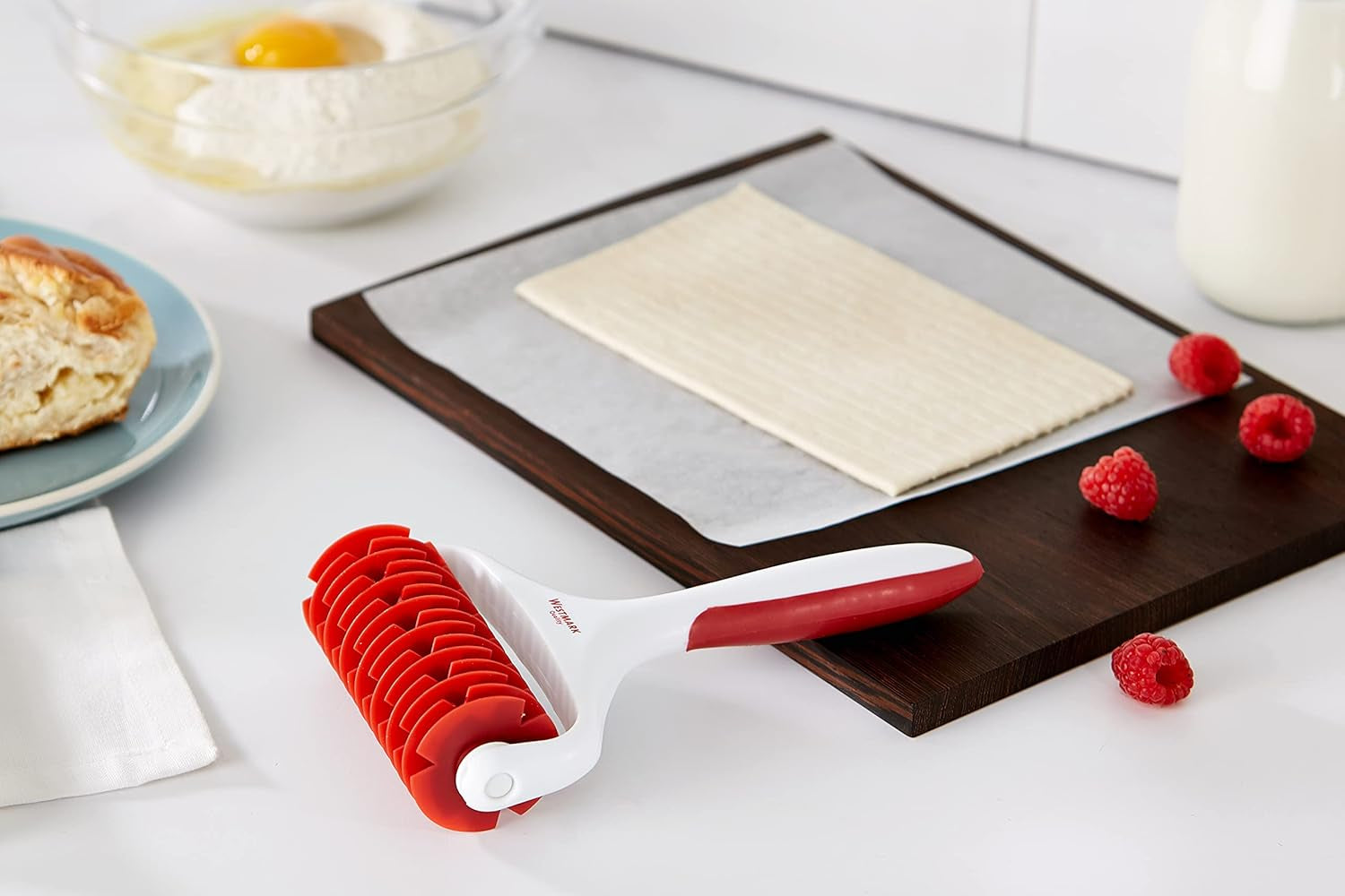 Westmark Gitterroller, Længe: 19,5 cm, Kunststoff, Weiß/Rot, 32182270