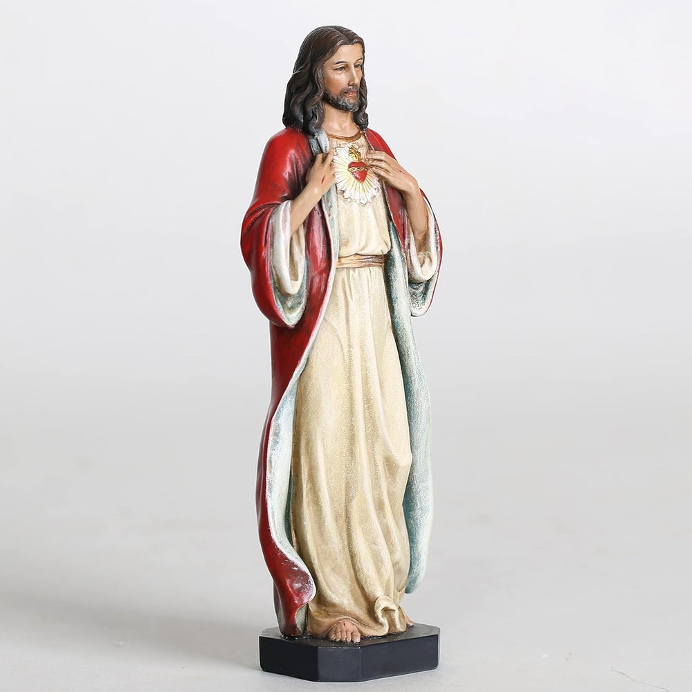 BC Statuie catolică Sacra Inimă a lui Isus, Isus Hristos, cadouri religioase, decorațiuni interioare inspiratoare, 15,2 cm înălțime, pictată manual de Buildclassic Statuete si sculpturi Naty Shop