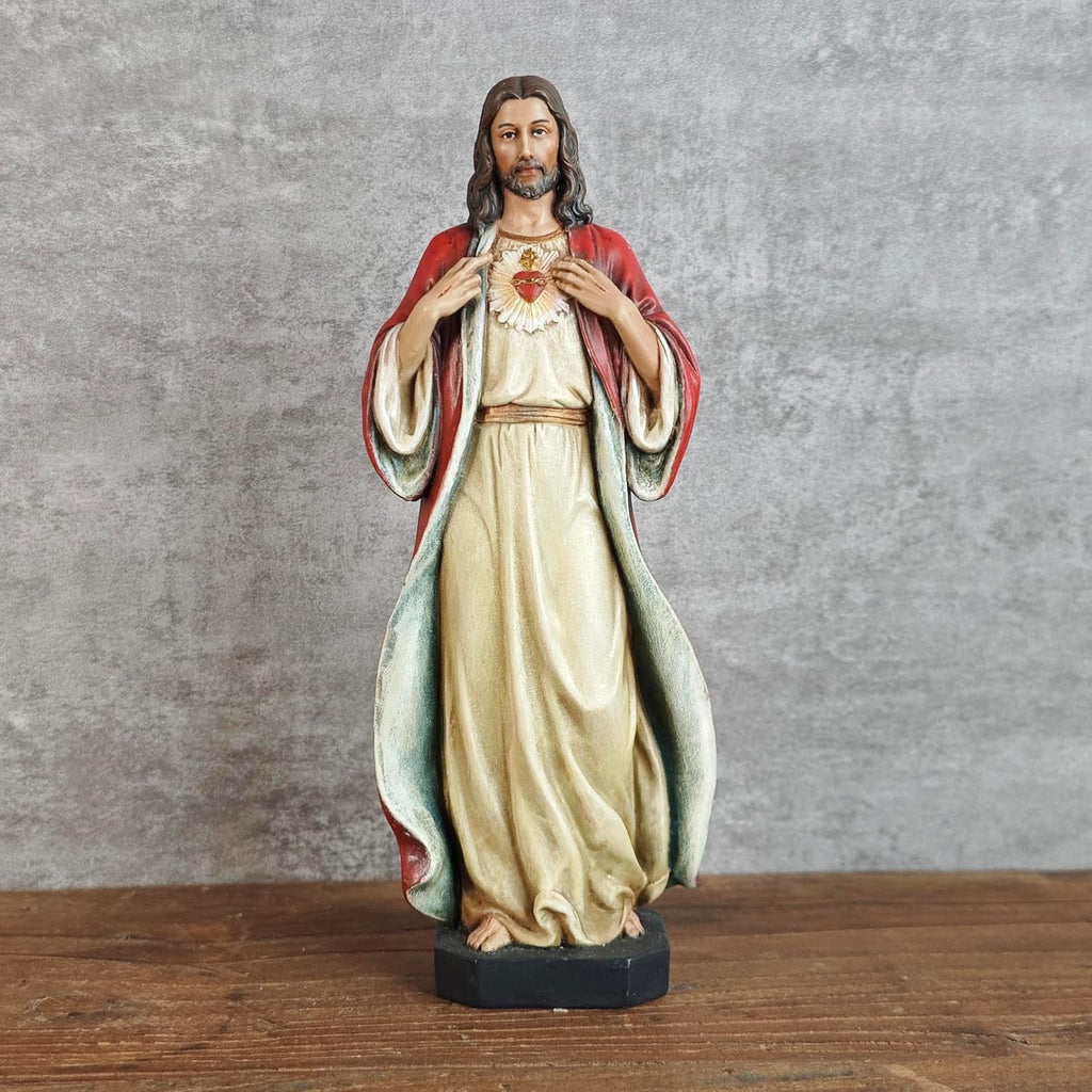 BC Statuie catolică Sacra Inimă a lui Isus, Isus Hristos, cadouri religioase, decorațiuni interioare inspiratoare, 15,2 cm înălțime, pictată manual de Buildclassic Statuete si sculpturi Naty Shop