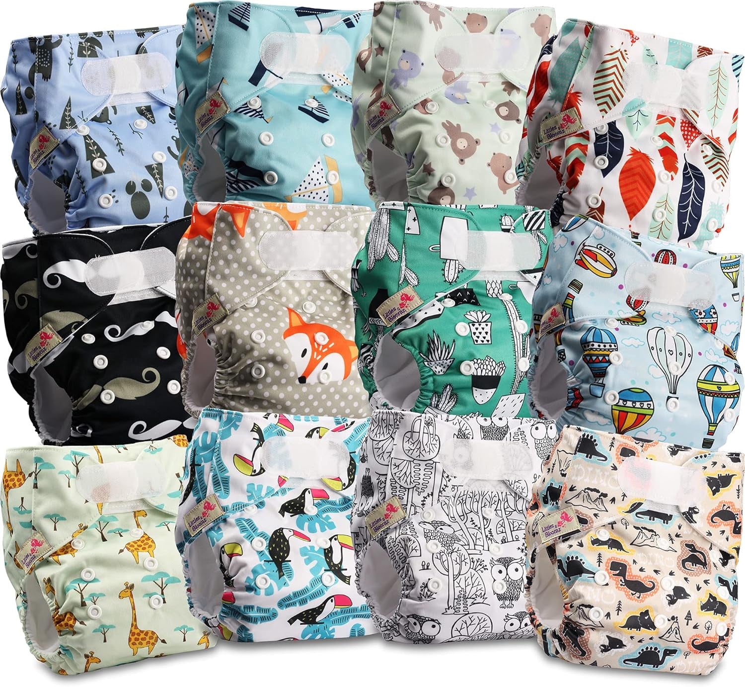 Littles og Bloomz genanvendelig ble FLV2-0602, standard krog og løkke lukning, 6 bleer