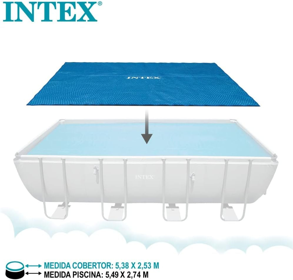 Intex Ultra Frame rektangulært madrasbetræk 549 x 274 cm, 160 mikron tykkelse, fremstillede mål: 538 x 253 cm, 28016, blå
