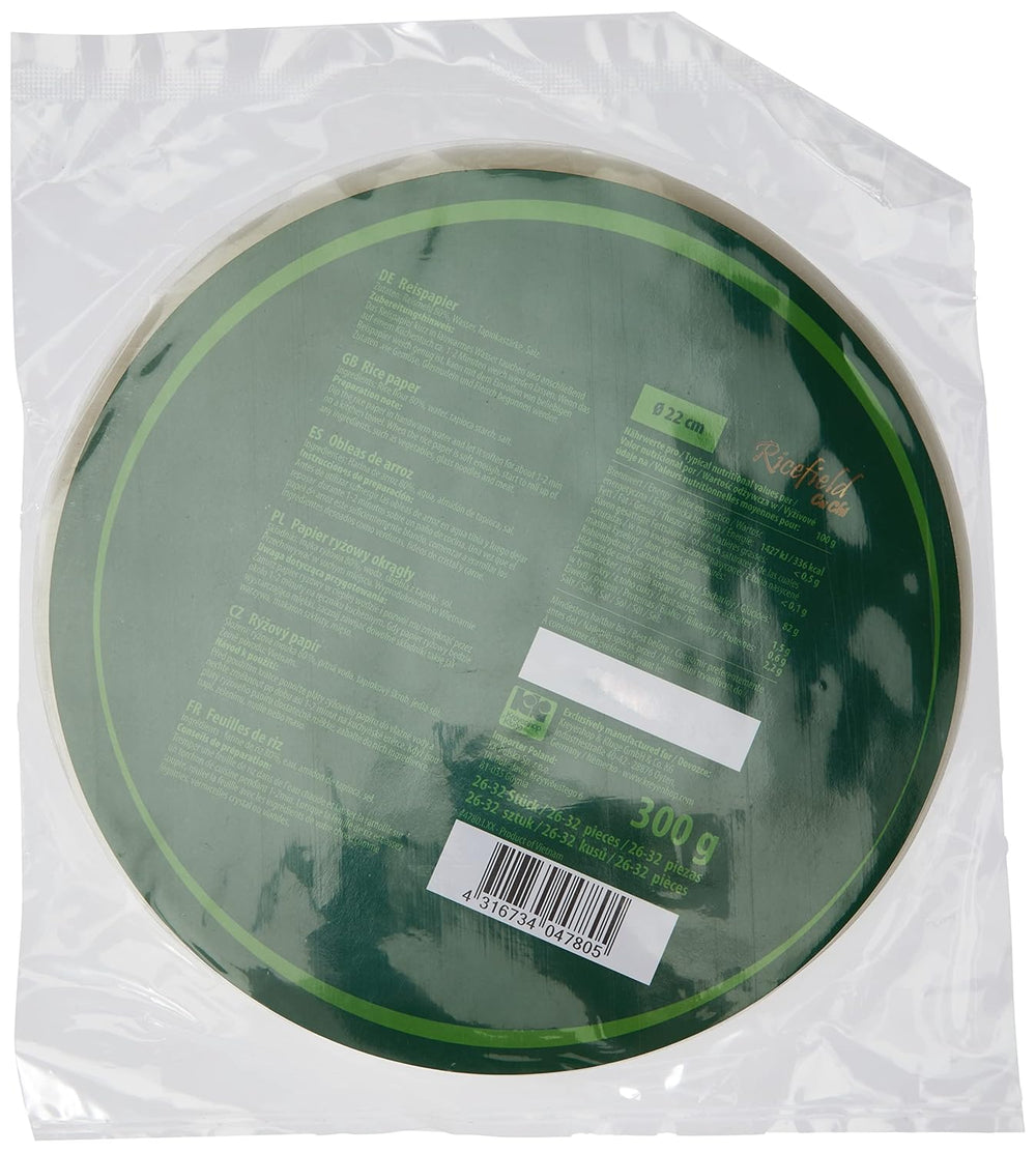 Ricefield Rice Paper Rund 22 cm 1 Pakke (300 g)