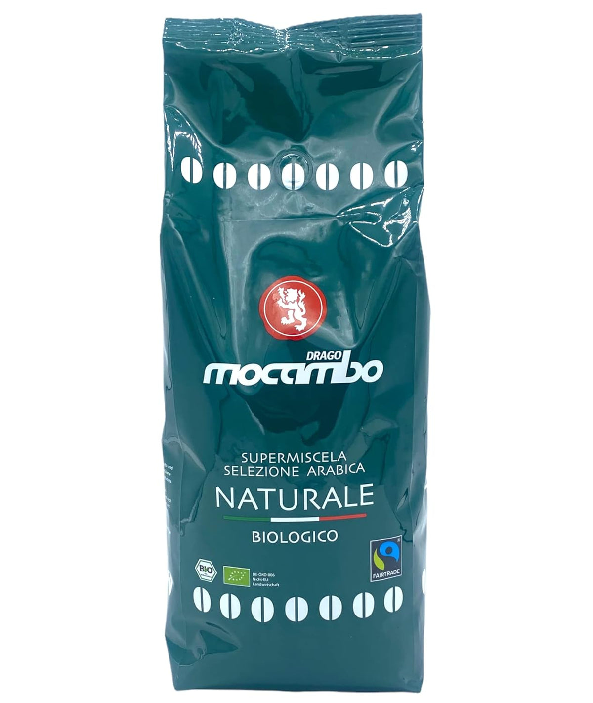 Mocambo Naturale Biologico Fairtrade Verde Inchis 1000g | 70% Arabica, 30% Robusta | Cafea picant și cu nuci | DE-ÖKO-006