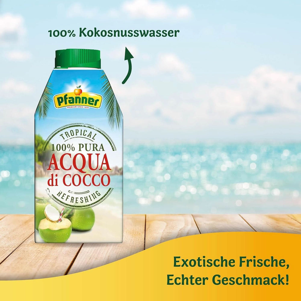 Pfanner Coconut Water Drink (8 X 500 ml) - Kokosvand uden sukker Naty Shop