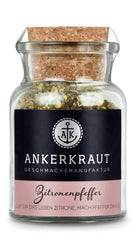 Ankerkraut Zitronenpfeffer, 85g i korkglas, Pfeffer-Mischung Citrus Frische-Kick, Einfach Kochen mit Gesmack & Aroma