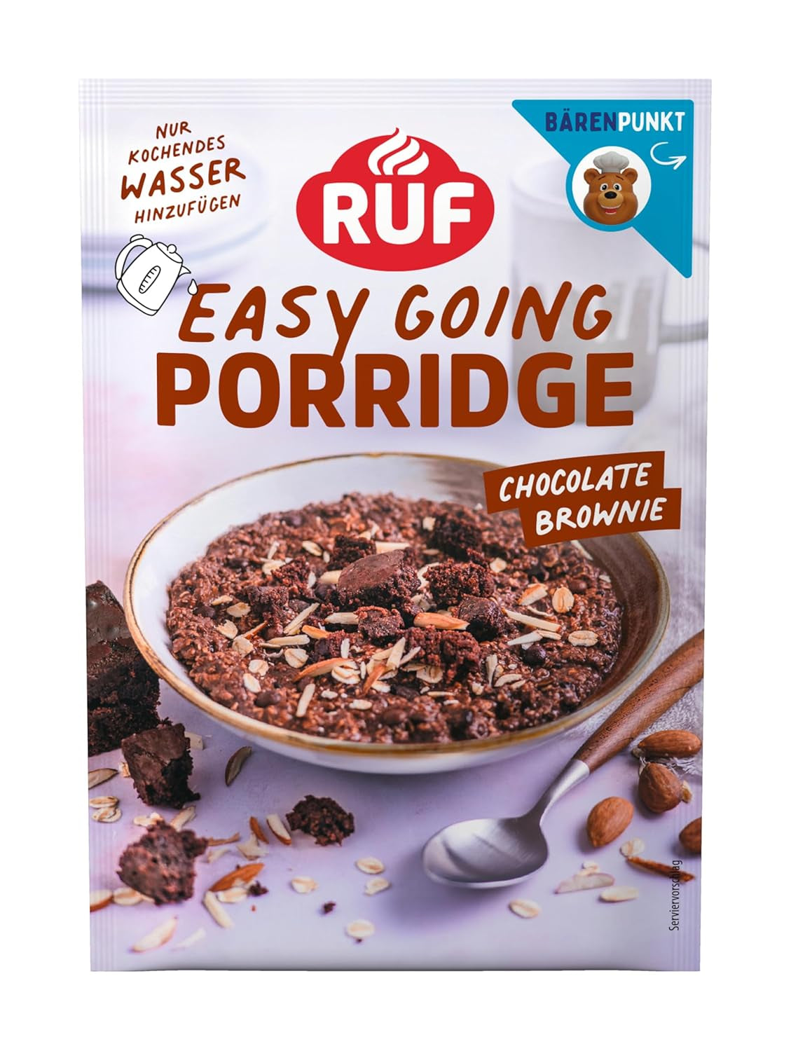 RUF instant havregryn med jordbær og vanilje, et sommermåltid med havre klar på 3 minutter, 1 pose x 65g